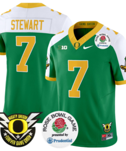 Alternative view of Evan Stewart Jersey #7 Oregon Ducks Football 2024 Rose Bowl Football All Stitched