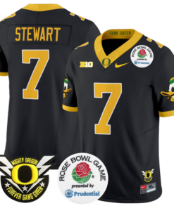 Evan Stewart Jersey 7 Oregon Ducks Football 2024 Rose Bowl Stitched Black