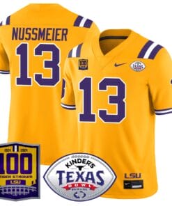Garrett Nussmeier Jersey #13 LSU Tigers Texas Bowl Patch Football All Stitched