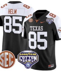 Alternative view of Gunnar Helm Jersey #85 Texas Longhorns Cotton Bowl Patch Football All Stitched