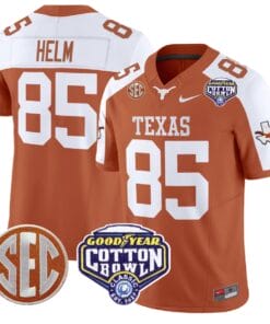 Gunnar Helm Jersey #85 Texas Longhorns Cotton Bowl Patch Football All Stitched