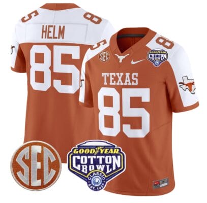 Gunnar Helm Jersey #85 Texas Longhorns Cotton Bowl Patch Football All Stitched 16 Gunnar Helm Jersey #85 Texas Longhorns Cotton Bowl Patch Football All Stitched
