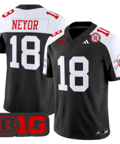 Isaiah Neyor Jersey 18 Nebraska Cornhuskers 2024 Vapor V2 Football Black Alternate