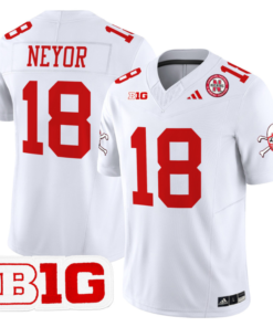 Isaiah Neyor Jersey 18 Nebraska Cornhuskers 2024 Vapor V2 Football White