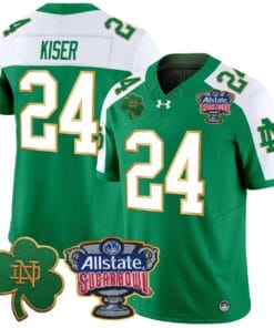 Jack Kiser Jersey #24 Notre Dame 2024 Sugar Bowl Patch V2 Stitched Football All Stitched