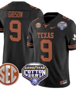 Jerrick Gibson Jersey #9 Texas Longhorns Cotton Bowl Patch Football All Stitched