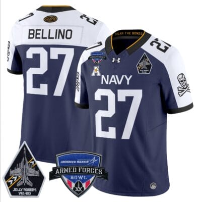 Joe Bellino Jersey #27 Navy Midshipmen 2025 Armed Forces Bowl Patch Football All Stitched