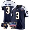 Joe Montana Jersey #3 Notre Dame 2024 Sugar Bowl Patch V2 Stitched Football All Stitched