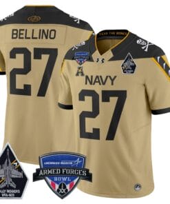 Joe Bellino Jersey #27 Navy Midshipmen 2025 Armed Forces Bowl Patch Football All Stitched