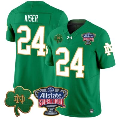 Jack Kiser Jersey #24 Notre Dame 2024 Sugar Bowl Patch V2 Stitched Football All Stitched