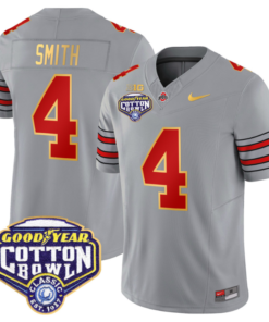 Jeremiah Smith Jersey #4 Ohio State 'Heritage Stripe' Cotton Bowl Football All Stitched