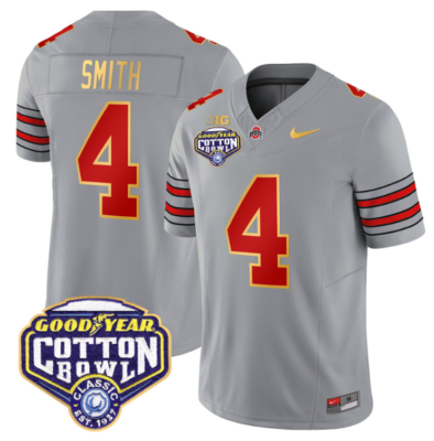 Jeremiah Smith Jersey #4 Ohio State 'Heritage Stripe' Cotton Bowl Football All Stitched