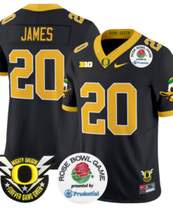 Jordan James Jersey #20 Oregon Ducks Football 2024 Rose Bowl Football All Stitched