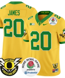Jordan James Jersey #20 Oregon Ducks Football 2024 Rose Bowl Football All Stitched