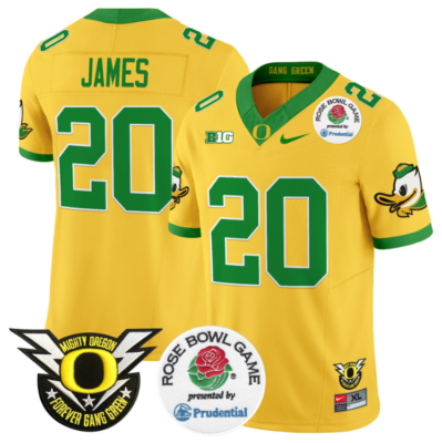 Jordan James Jersey #20 Oregon Ducks Football 2024 Rose Bowl Football All Stitched
