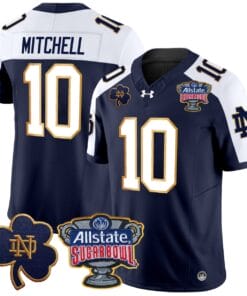 Kris Mitchell Jersey #10 Notre Dame 2024 Sugar Bowl Patch V2 Football All Stitched