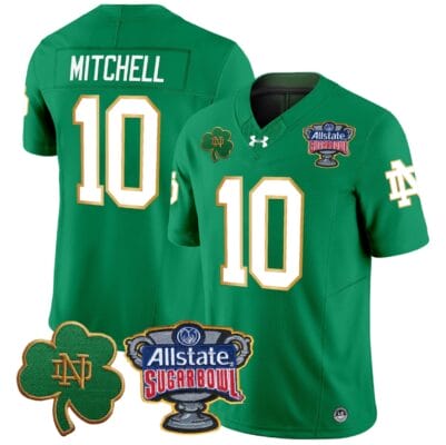 Kris Mitchell Jersey #10 Notre Dame 2024 Sugar Bowl Patch V2 Football All Stitched 16 Kris Mitchell Jersey #10 Notre Dame 2024 Sugar Bowl Patch V2 Football All Stitched