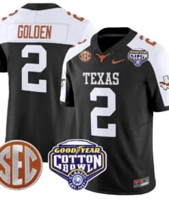 Alternative view of Matthew Golden Jersey #2 Texas Longhorns Cotton Bowl Patch Football All Stitched