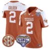 Matthew Golden Jersey #2 Texas Longhorns Cotton Bowl Patch Football All Stitched