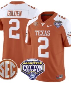 Matthew Golden Jersey #2 Texas Longhorns Cotton Bowl Patch Football All Stitched