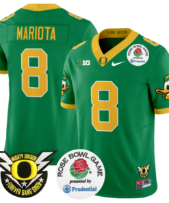 Marcus Mariota Jersey 8 Oregon Ducks Football 2024 Rose Bowl Stitched Green