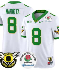 Marcus Mariota Jersey 8 Oregon Ducks Football 2024 Rose Bowl Stitched White