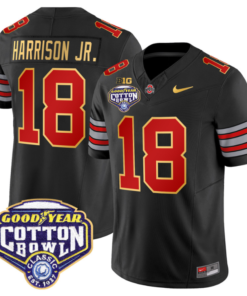 Alternative view of Marvin Harrison Jr Jersey #18 Ohio State 'Heritage Stripe' Cotton Bowl Football All Stitched