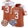 Quinn Ewers Jersey #3 Texas Longhorns Cotton Bowl Patch Football All Stitched