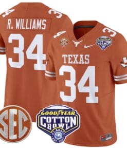 Ricky Williams Jersey 34 Texas Longhorns Cotton Bowl Patch Texas Orange