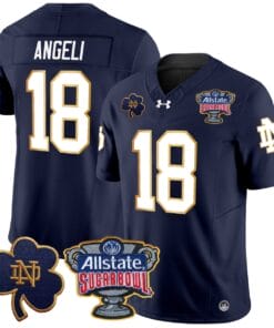 Steve Angeli Jersey #18 Notre Dame 2024 Sugar Bowl Patch V2 Football All Stitched 8 S4YZZX3