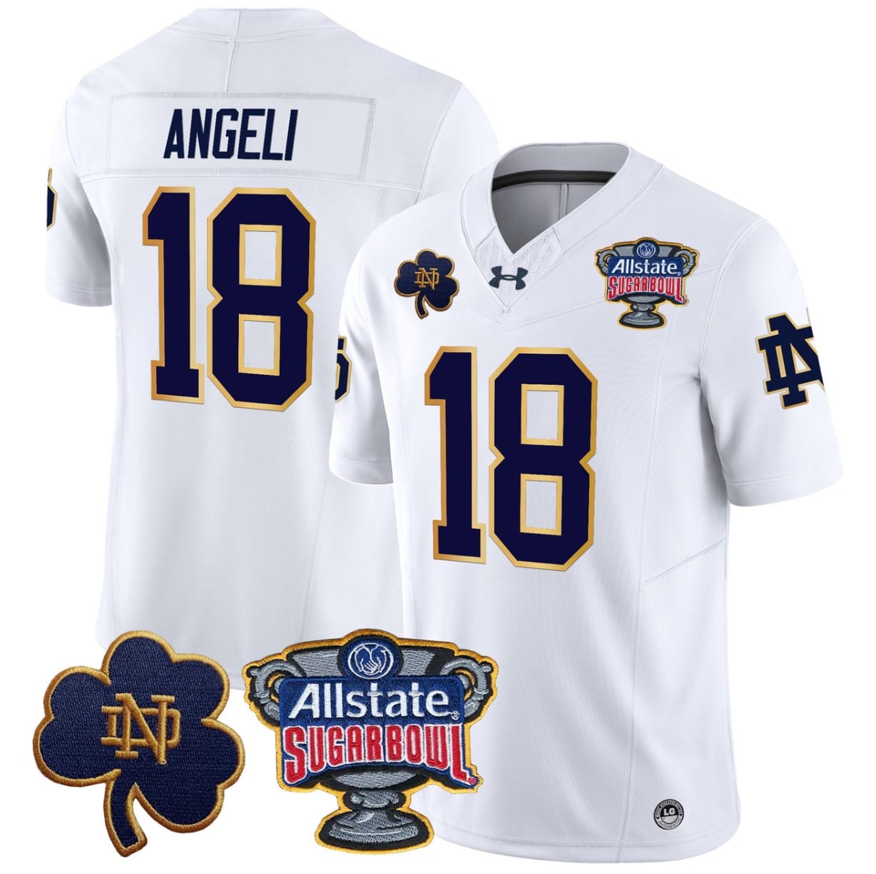 Steve Angeli Jersey #18 Notre Dame 2024 Sugar Bowl Patch V2 Football All Stitched 4 Steve Angeli Jersey #18 Notre Dame 2024 Sugar Bowl Patch V2 Football All Stitched - Image 4