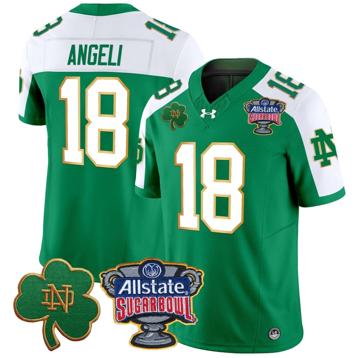 Steve Angeli Jersey #18 Notre Dame 2024 Sugar Bowl Patch V2 Football All Stitched 1 Steve Angeli Jersey #18 Notre Dame 2024 Sugar Bowl Patch V2 Football All Stitched