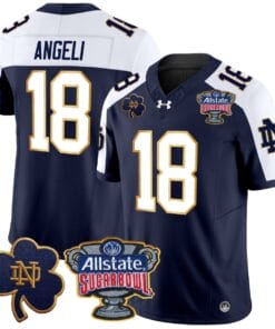 Steve Angeli Jersey #18 Notre Dame 2024 Sugar Bowl Patch V2 Football All Stitched 11 Steve Angeli Jersey #18 Notre Dame 2024 Sugar Bowl Patch V2 Football All Stitched