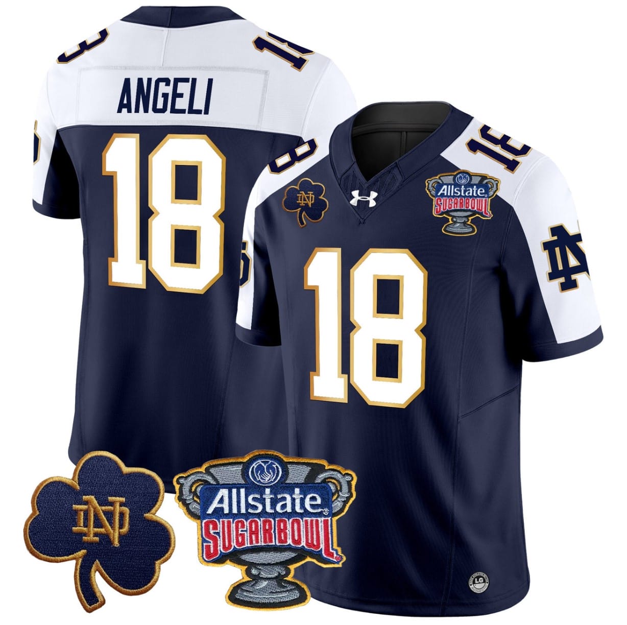Steve Angeli Jersey #18 Notre Dame 2024 Sugar Bowl Patch V2 Football All Stitched 6 Steve Angeli Jersey #18 Notre Dame 2024 Sugar Bowl Patch V2 Football All Stitched