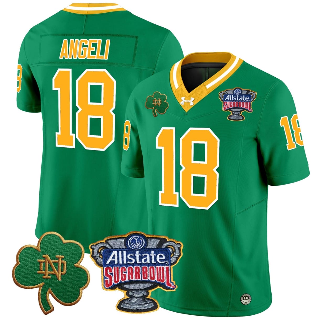Steve Angeli Jersey #18 Notre Dame 2024 Sugar Bowl Patch V2 Football All Stitched 5 Steve Angeli Jersey #18 Notre Dame 2024 Sugar Bowl Patch V2 Football All Stitched - Image 5