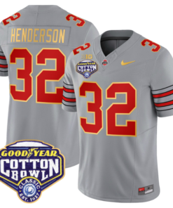 Treveyon Henderson Jersey #32 Ohio State 'Heritage Stripe' Cotton Bowl Football All Stitched