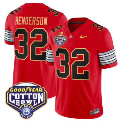 Treveyon Henderson Jersey #32 Ohio State 'Heritage Stripe' Cotton Bowl Football All Stitched