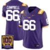 Will Campbell Jersey #66 LSU Tigers 100 Years of Tiger Stadium Patch Football All Stitched