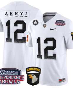 Alternative view of 12th Man Jersey #12 Army Black Knights Independence Bowl Patch Stitched Football
