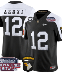 12th Man Jersey #12 Army Black Knights Independence Bowl Patch Stitched Football