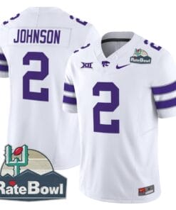 Alternative view of Avery Johnson Jersey #2 Kansas State Wildcats 2025 Rate Bowl Patch Football All Stitched
