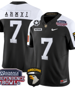 Bastogne Jersey #7 Army Black Knights Independence Bowl Patch Stitched Football