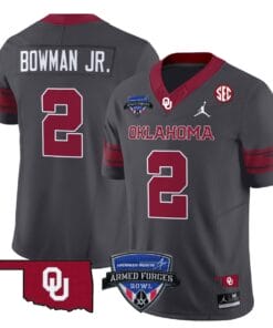 Billy Bowman Jr Jersey #2 Oklahoma Sooners 2025 Armed Forces Bowl Patch Football All Stitched 11 B6R30AO