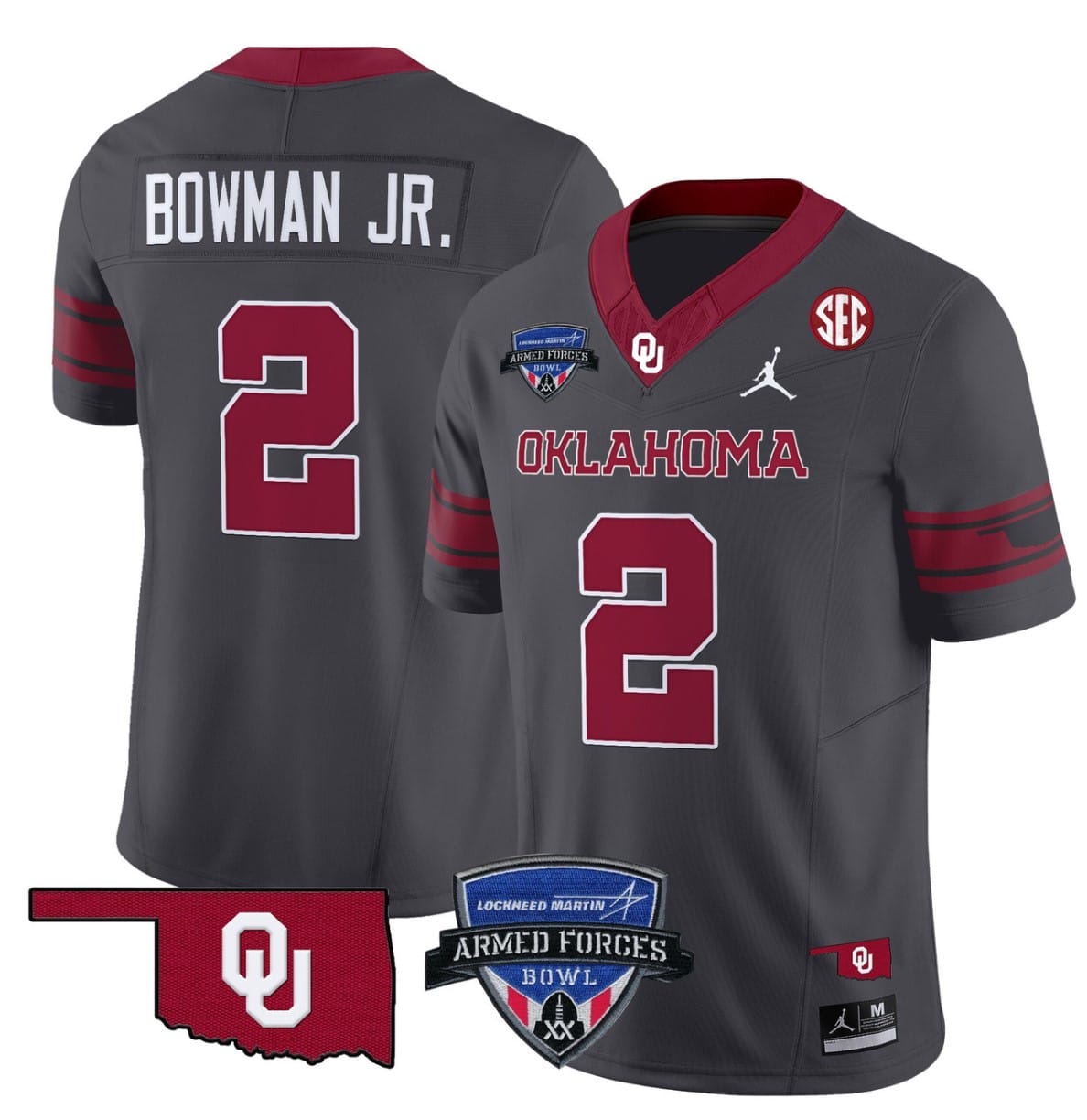 Billy Bowman Jr Jersey #2 Oklahoma Sooners 2025 Armed Forces Bowl Patch Football All Stitched 6 Billy Bowman Jr Jersey #2 Oklahoma Sooners 2025 Armed Forces Bowl Patch Football All Stitched - Image 6