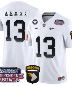Alternative view of Bryson Daily Jersey #13 Army Black Knights Independence Bowl Patch Stitched Football