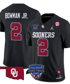 Billy Bowman Jr Jersey #2 Oklahoma Sooners 2025 Armed Forces Bowl Patch Football All Stitched 10 BJDERQK