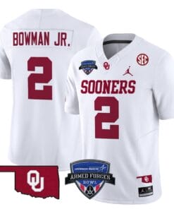 Alternative view of Billy Bowman Jr Jersey #2 Oklahoma Sooners 2025 Armed Forces Bowl Patch Football All Stitched