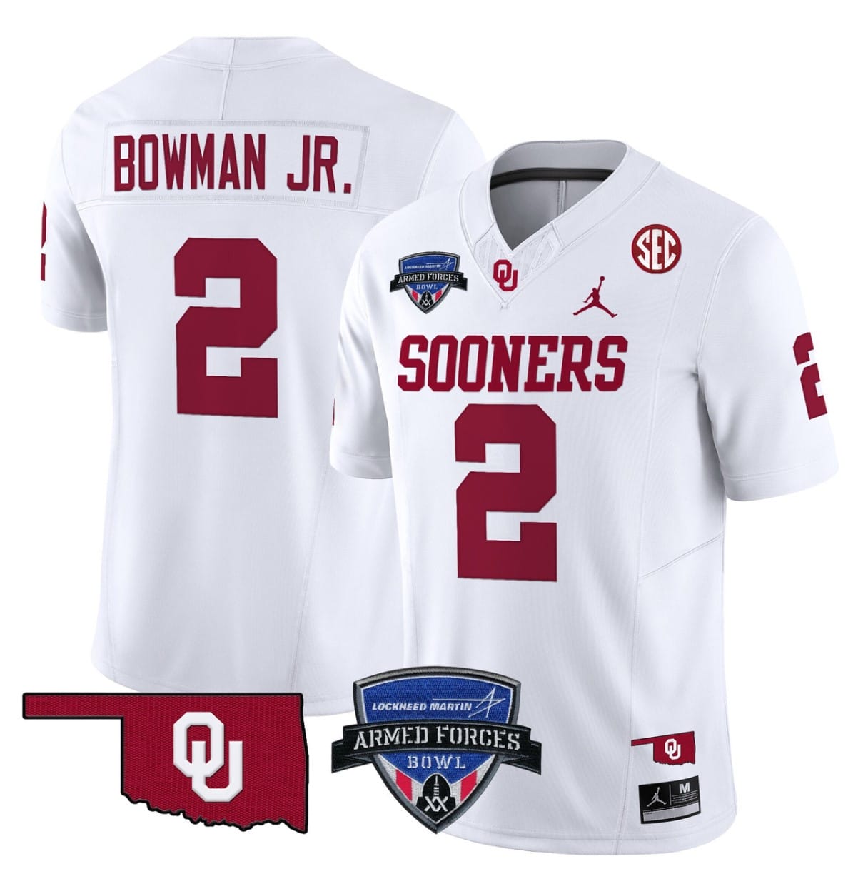 Billy Bowman Jr Jersey #2 Oklahoma Sooners 2025 Armed Forces Bowl Patch Football All Stitched 2 Billy Bowman Jr Jersey #2 Oklahoma Sooners 2025 Armed Forces Bowl Patch Football All Stitched - Image 2