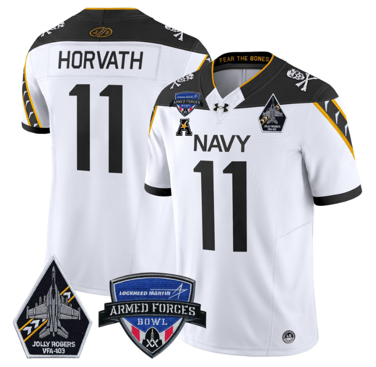 Blake Horvath Jersey #11 Navy Midshipmen 2025 Armed Forces Bowl All Stitched Football 4 Blake Horvath Jersey #11 Navy Midshipmen 2025 Armed Forces Bowl All Stitched Football - Image 4