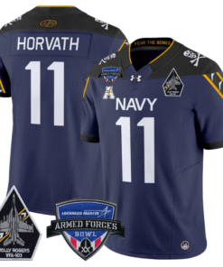 Blake Horvath Jersey #11 Navy Midshipmen 2025 Armed Forces Bowl All Stitched Football 9 BSM8RX6